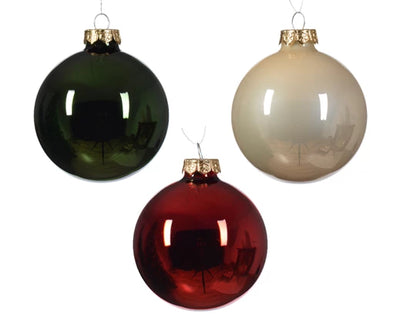 Shiny Glass Baubles Mix Box - Red/Green - Red/Gold **CLICK & COLLECT ONLY**