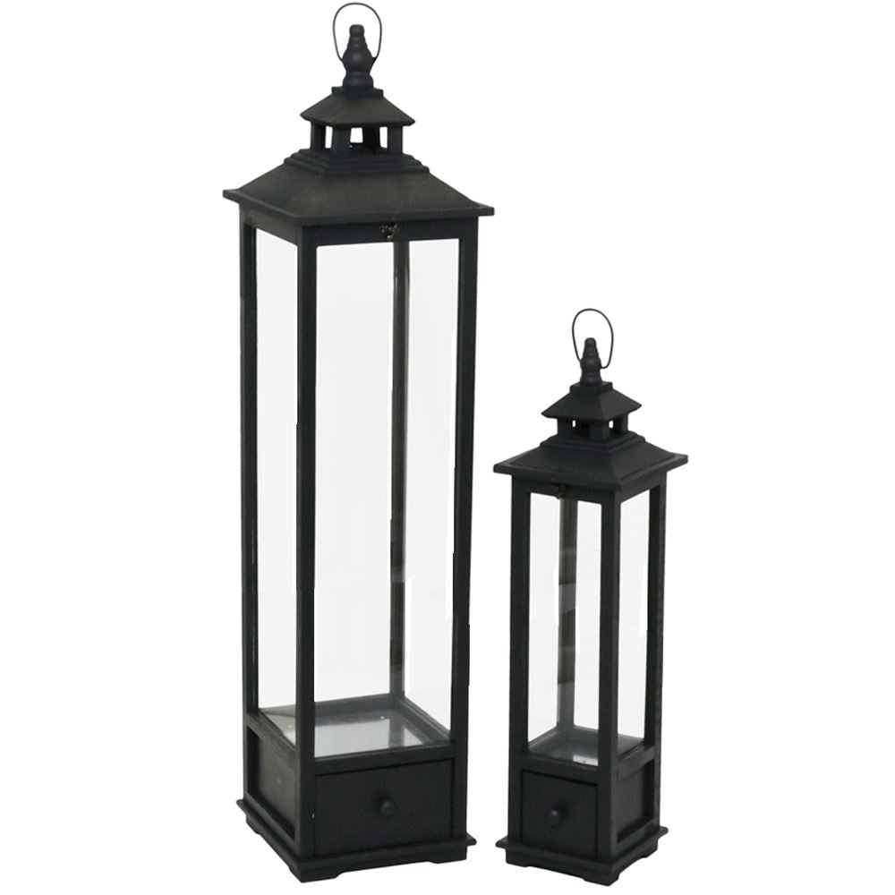 Fern Cottage Lantern - Large/Small Black  **CLICK & COLLECT ONLY**