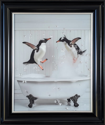 Framed Art on Glass - Bathroom Animals Collection - Champagne Scoup Frame ** CLICK & COLLECT ONLY**