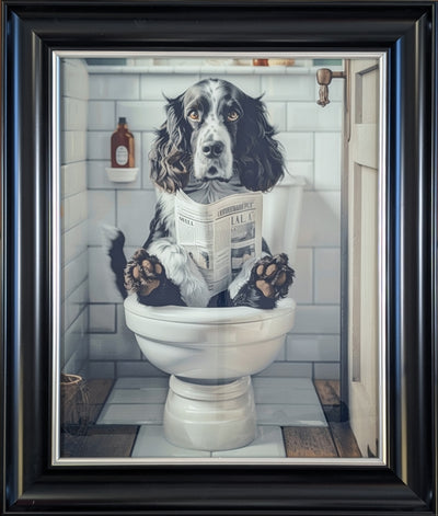 Framed Art on Glass - Bathroom Animals Collection - Champagne Scoup Frame ** CLICK & COLLECT ONLY**