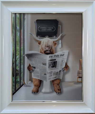 Framed Art on Glass - Bathroom Animals Collection - Champagne Scoup Frame ** CLICK & COLLECT ONLY**