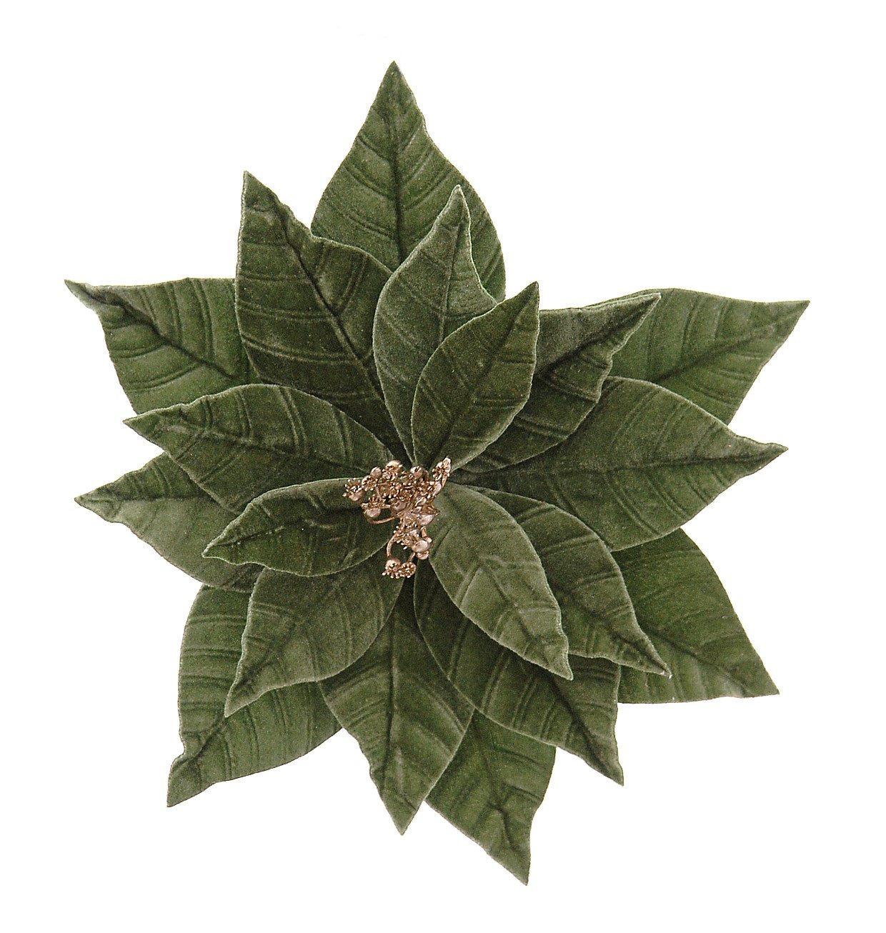 Slate Green Velvet Christmas Poinsettia