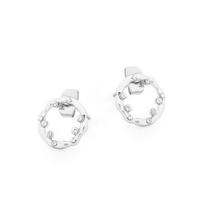 Tipperary Crystal Earrings - Hoop Collection - Circle Inset with Crystals