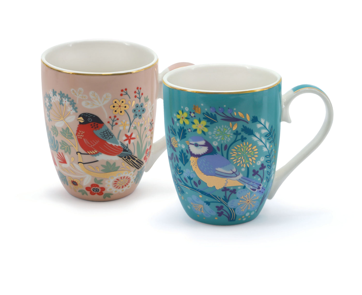 Tipperary Crystal Birdy Mug - Set of 2 - Blue Tit & Bullfinch