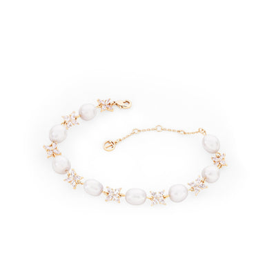 Tipperary Crystal Bracelet - Pearl Collection - Natural freshwater Pearl & CZ
