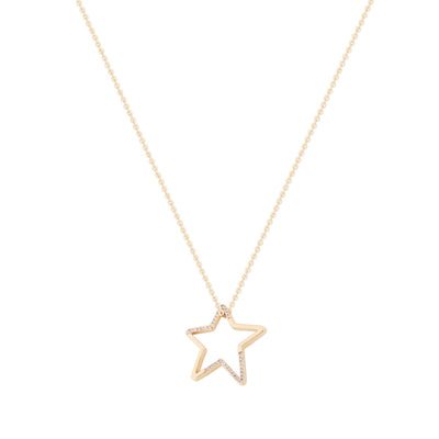 Tipperary Crystal Pendant - Star Collection - Cut Out Pave Star Gold