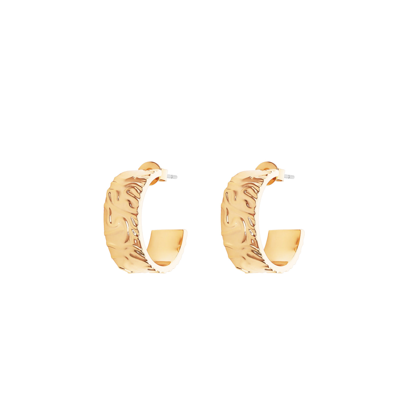 Tipperary Crystal Earrings - Hoop Collection - Hammered Gold