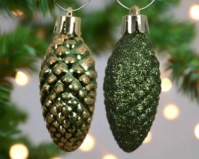 Christmas Tree Hanging Decoration - Pine Cones Set of 12