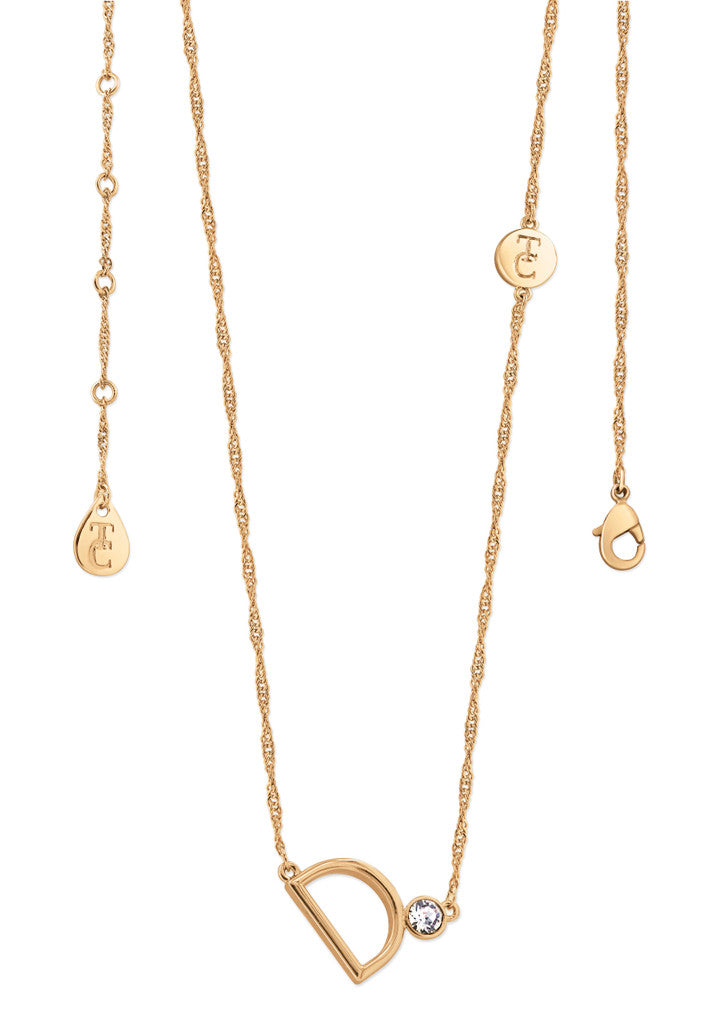 Tipperary Crystal Pendant - Initials A-Z Gold