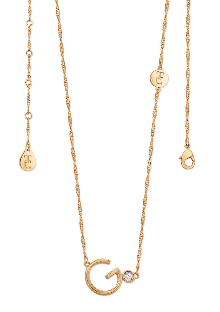 Tipperary Crystal Pendant - Initials A-Z Gold