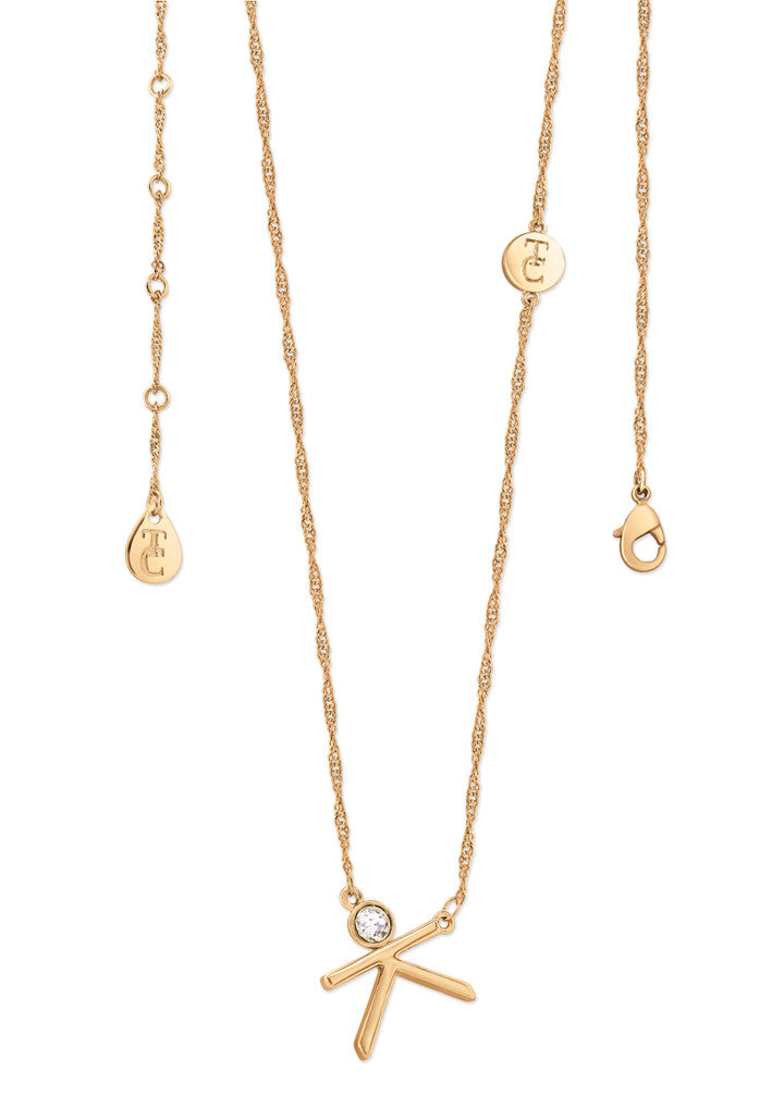 Tipperary Crystal Pendant - Initials A-Z Gold
