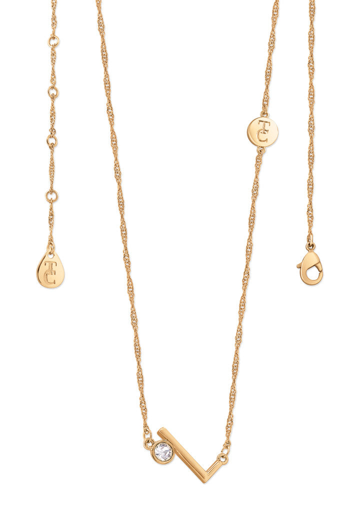 Tipperary Crystal Pendant - Initials A-Z Gold