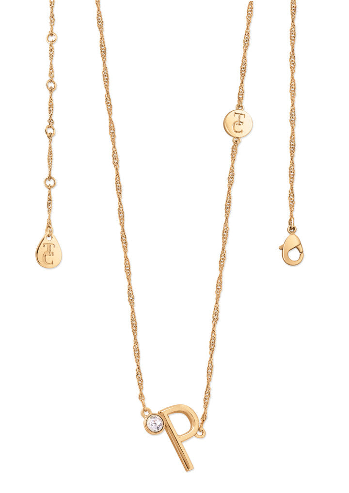 Tipperary Crystal Pendant - Initials A-Z Gold