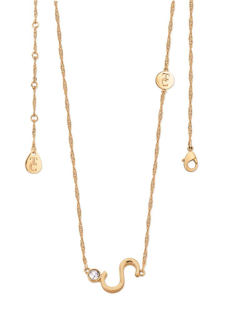 Tipperary Crystal Pendant - Initials A-Z Gold
