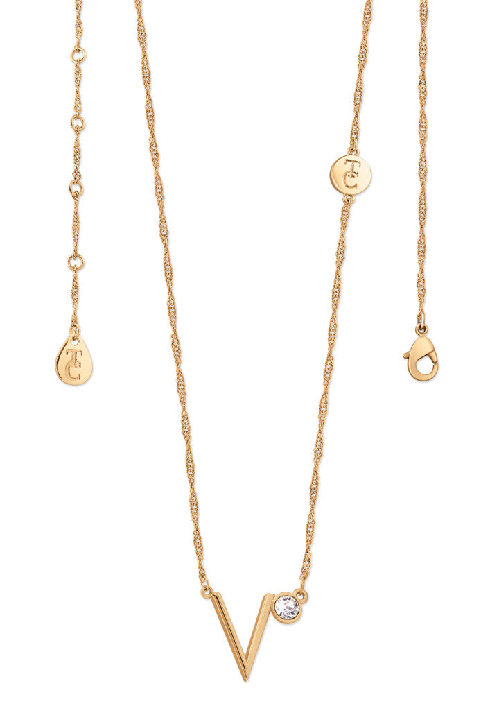 Tipperary Crystal Pendant - Initials A-Z Gold