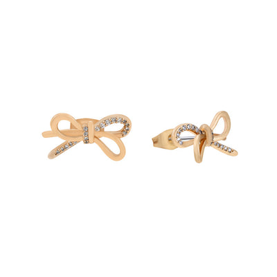Tipperary Crystal Earrings - Bow Collection - Gold/Silver CZ Bow