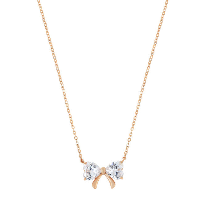 Tipperary Crystal Pendant - Bow Collection - Gold/Silver CZ Bow