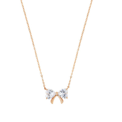 Tipperary Crystal Pendant - Bow Collection - Gold/Silver CZ Bow