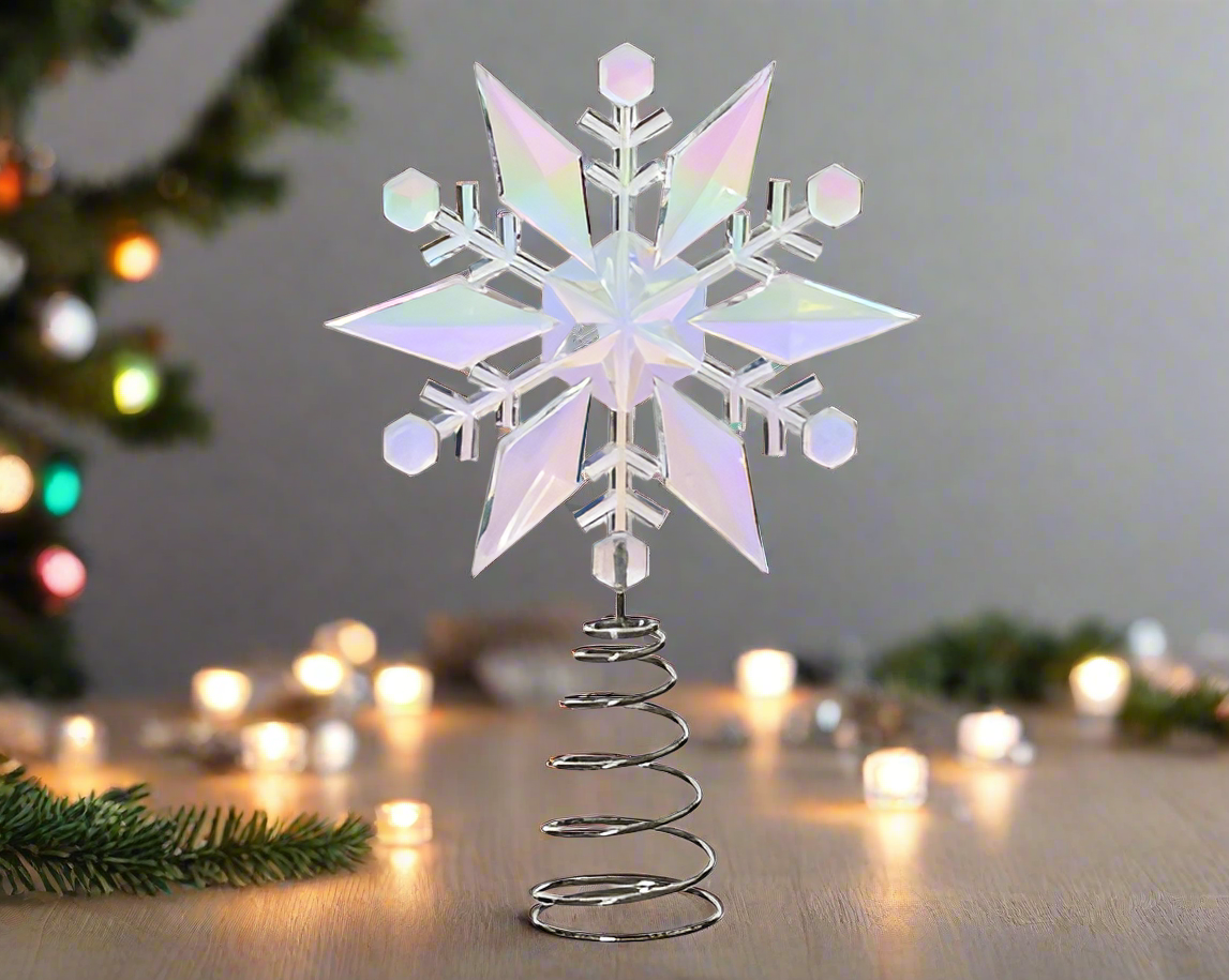 Iridescent Snowflake Star Treetopper