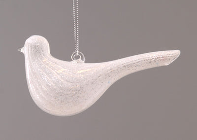 Glass Christmas Bird Hanging Decoration