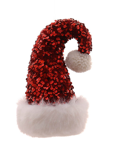 Christmas Tree Hanging Decoration - Red Tinsel Santa Hat/Boot
