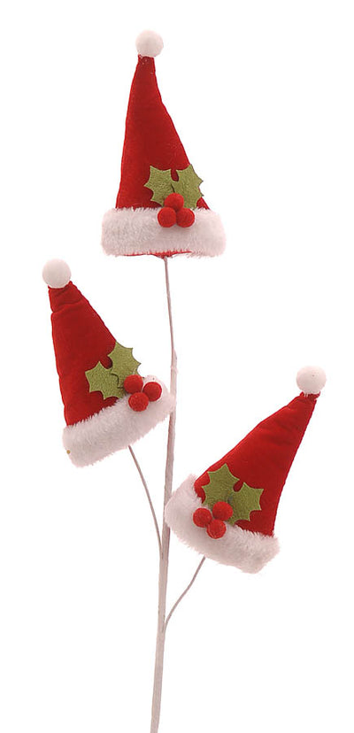 Christmas Floristry Stem - Santa Top Hat Collection