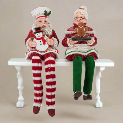 Christmas Santa & Mrs Claus Shelf Sitters