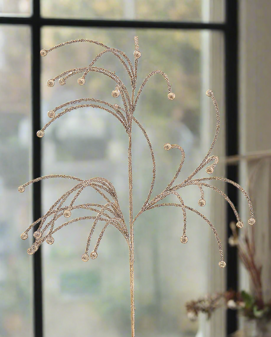 Christmas Floristry Stem -  Champagne Pure Wonder Branch