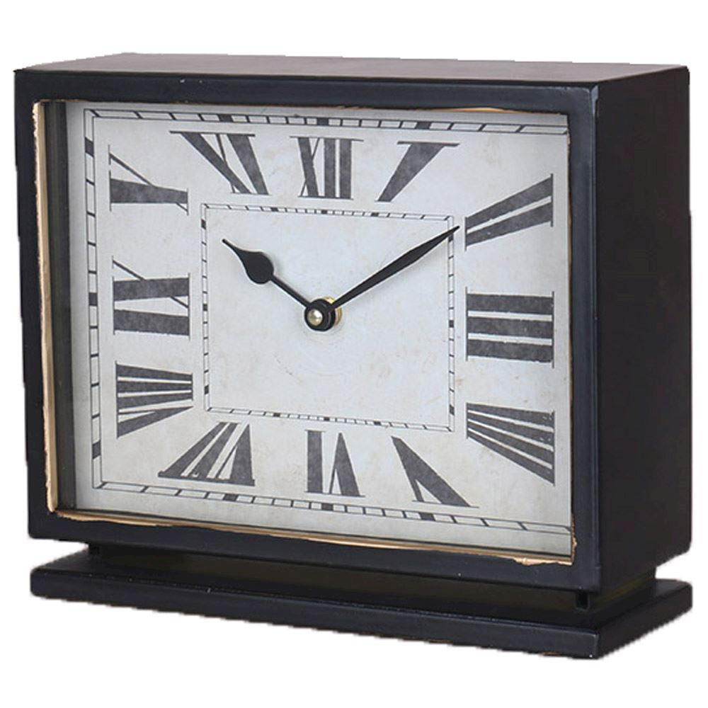 Fern Cottage Clock - Rectangular Metal Mantle