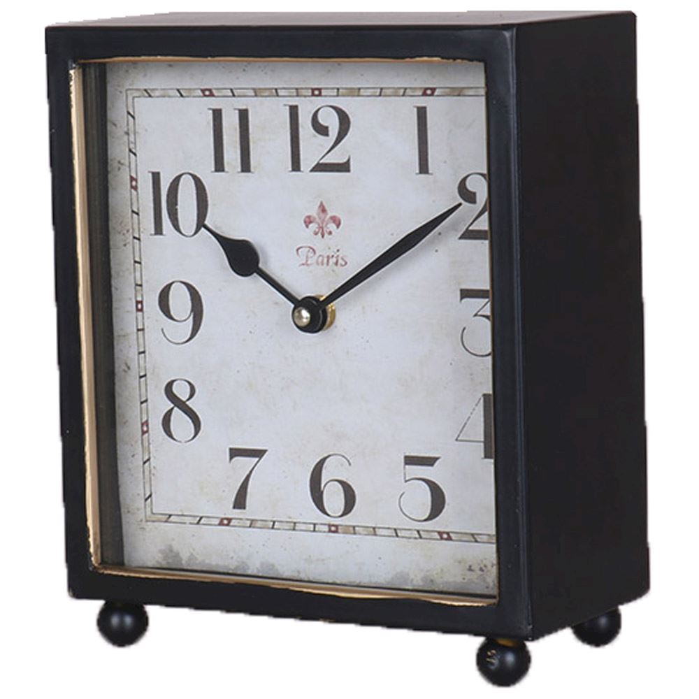 Fern Cottage Clock - Square Metal Mantle