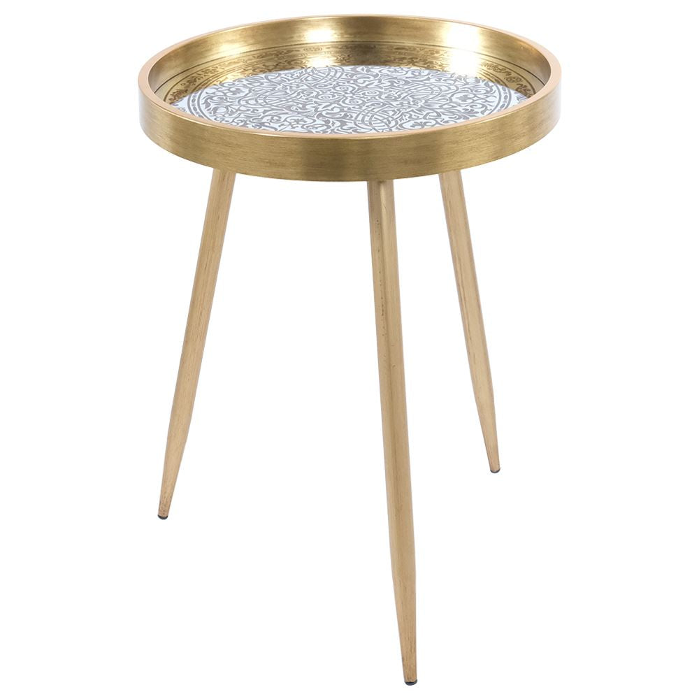 Fern Cottage Side Table - Gold Mirrored
