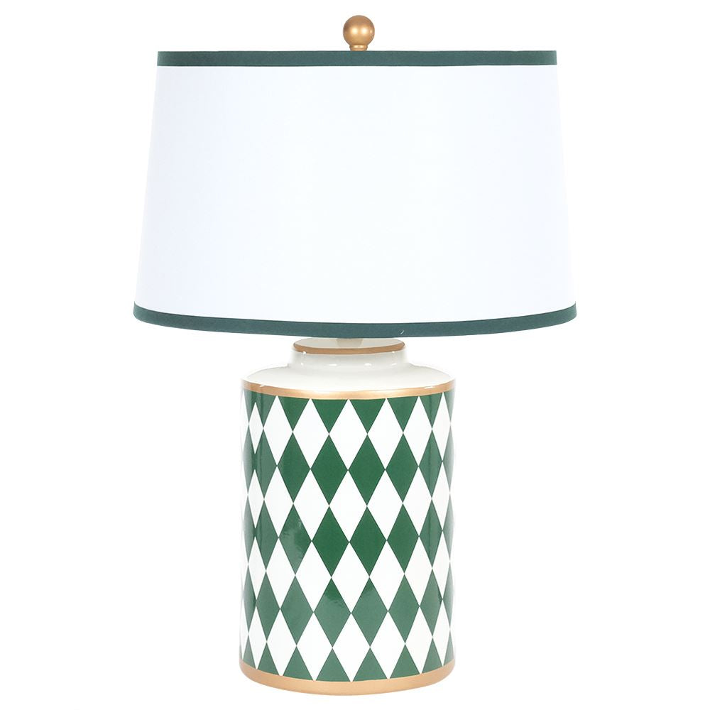 Fern Cottage Harlequin Table Lamp - Black/ Emerald **CLICK & COLLECT ONLY**