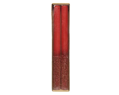 Christmas Red Dinner Candles - Set of 2