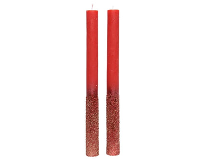 Christmas Red Dinner Candles - Set of 2