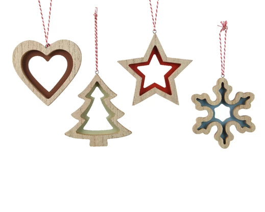 Christmas Tree Hanging Decoration - Heart/Christmas Tree/Star/Snowflake