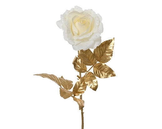 Floristry Stem - Velvet Rose with Gold Stem