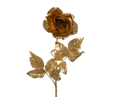 Floristry Stem - Velvet Rose with Gold Stem
