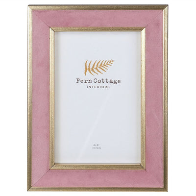 Fern Cottage Photo Frame - Gold & Pink Velvet