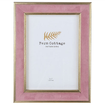 Fern Cottage Photo Frame - Gold & Pink Velvet