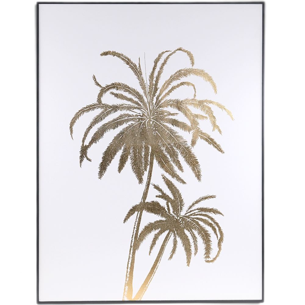 Fern Cottage Gold & White Palm Tree Picture