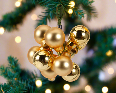 Christmas Baubles on Wire - Red/Gold