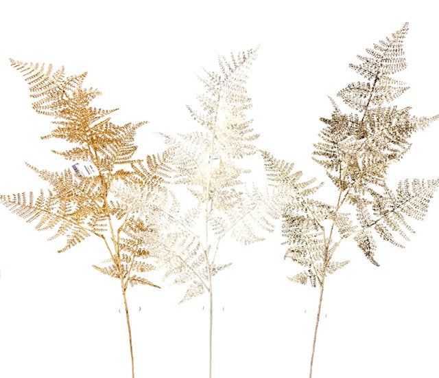 Christmas Floristry Stem - Champagne Fern Leaf Spray