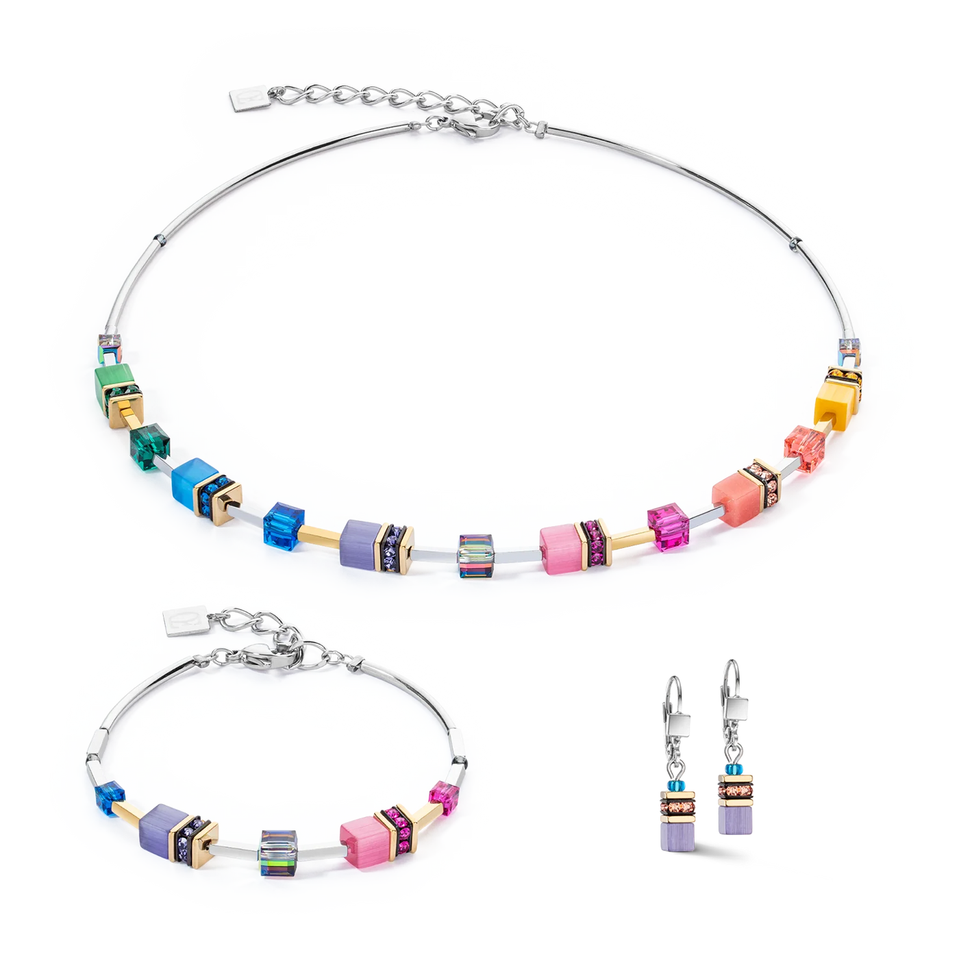 Coeur De Lion - GeoCUBE® Iconic - Lite Rainbow Necklace