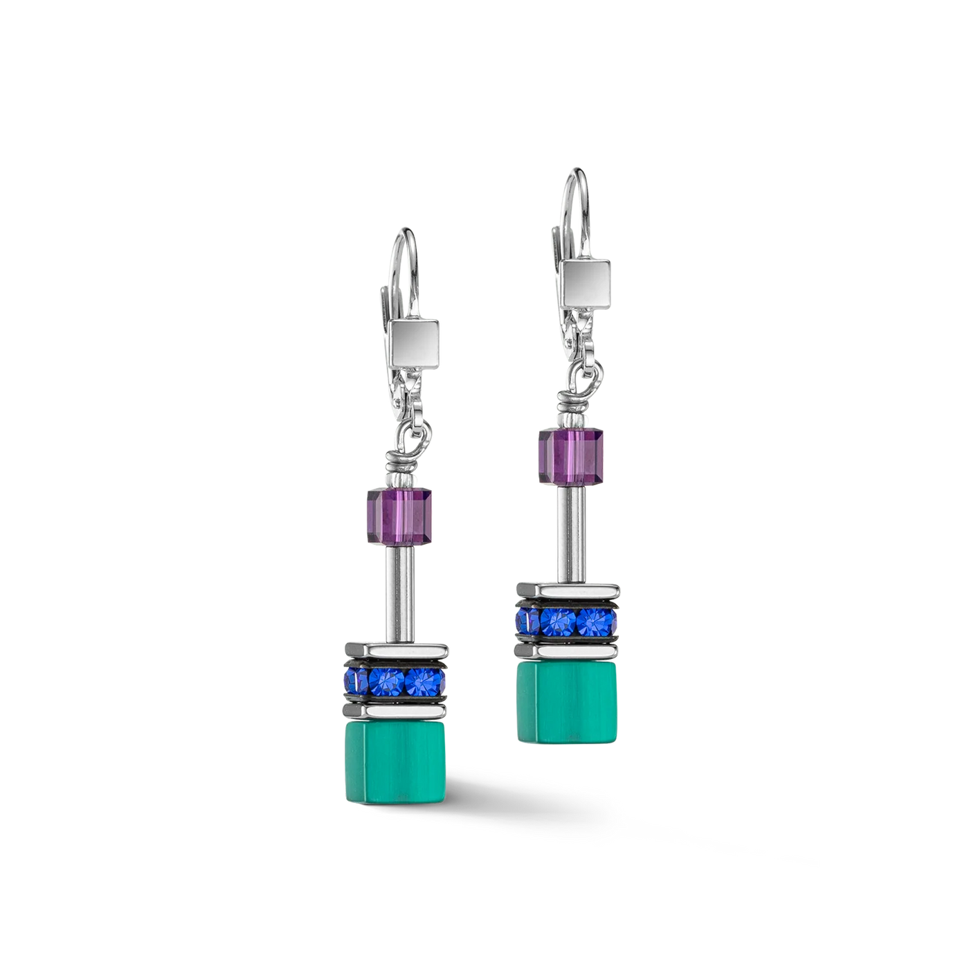 Coeur de Lion -GeoCUBE® Iconic - Turquoise - Lilac Earrings