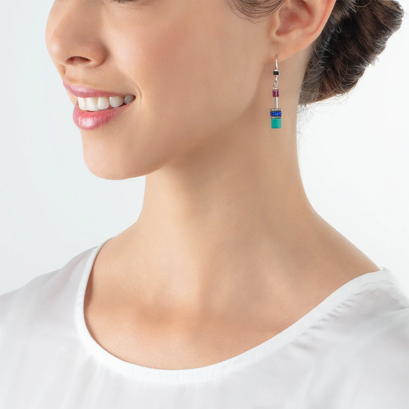Coeur de Lion -GeoCUBE® Iconic - Turquoise - Lilac Earrings
