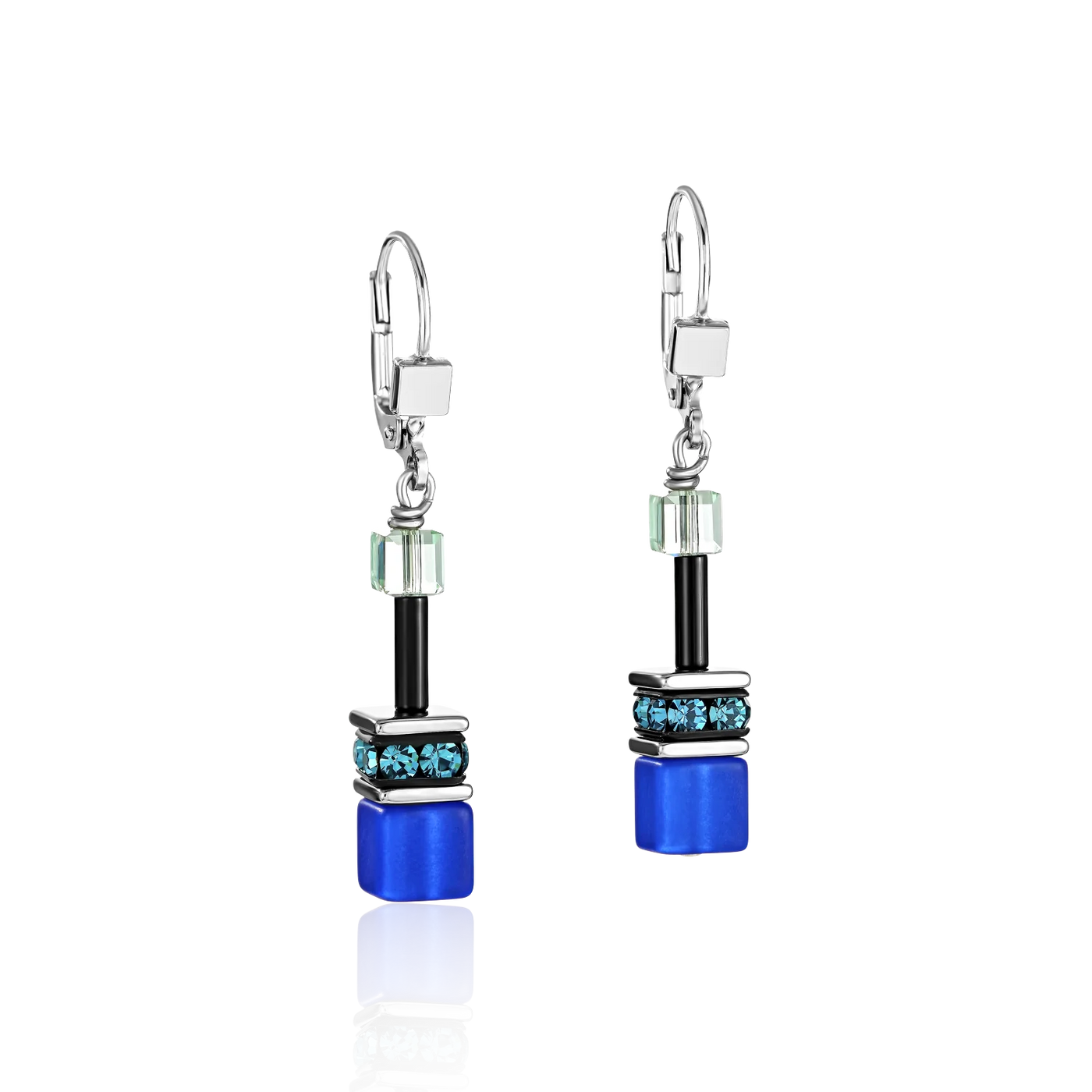 Coeur De Lion - GeoCUBE® Iconic - Blue-Green Earrings