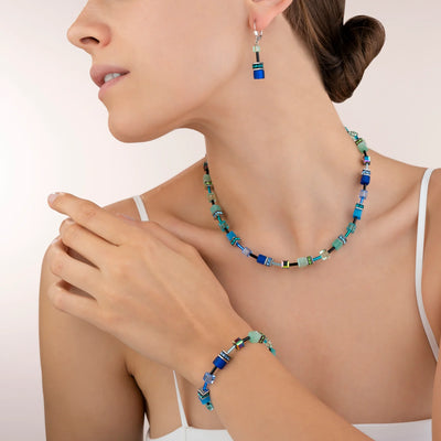 Coeur De Lion - GeoCUBE® Iconic - Blue-Green Earrings