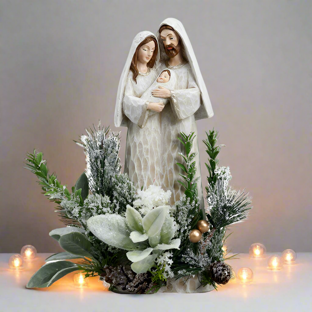 Christmas Nativity Set - Secret Christmas Holy Family & Flowers