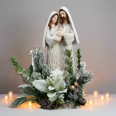 Christmas Nativity Set - Secret Christmas Holy Family & Flowers