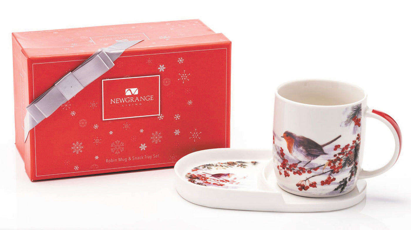 Newgrange Living Christmas 2025 Robin Bone China Mug & Snack Plate Gift Set